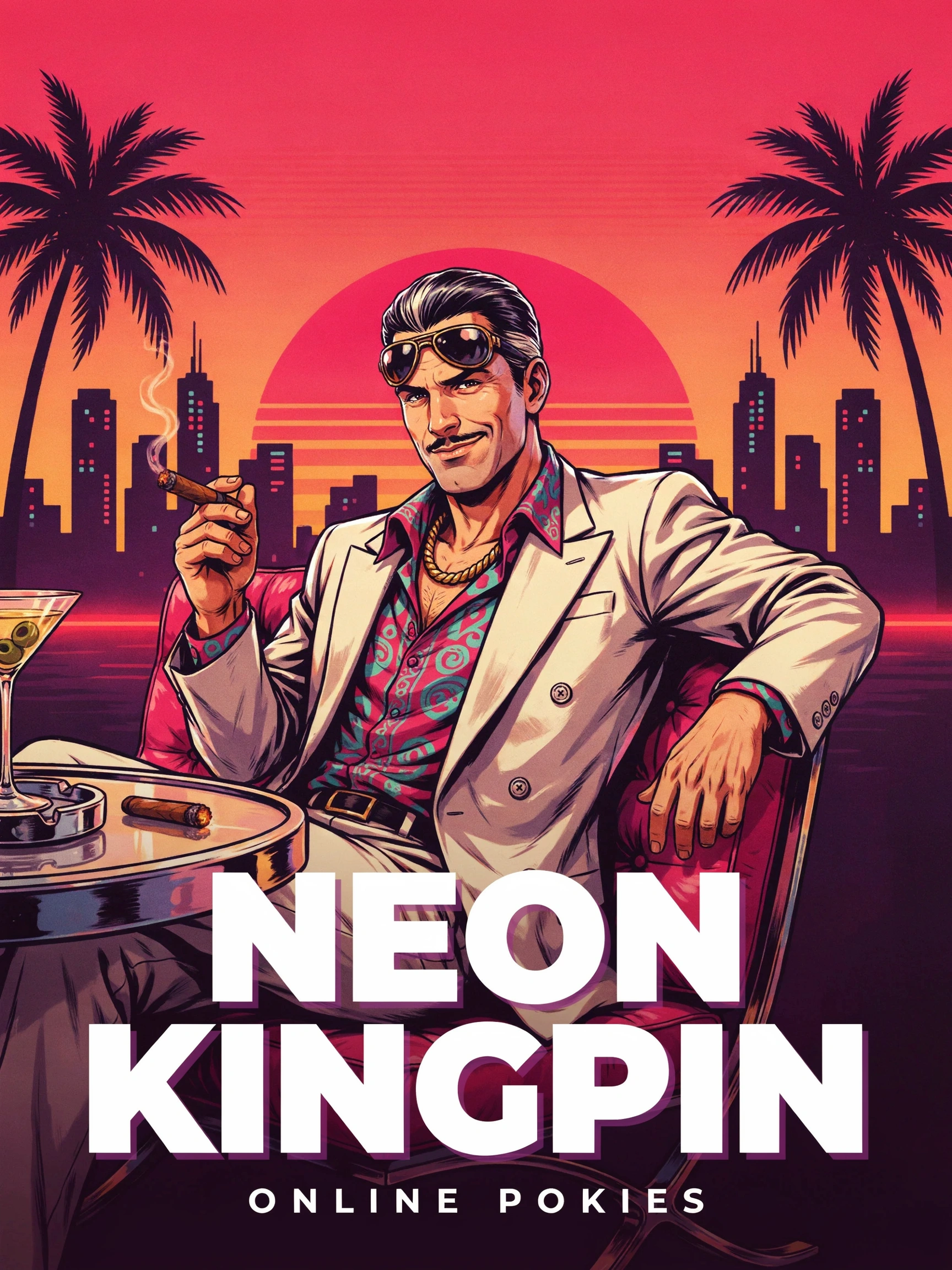 In-game art from the Retro Gangster pokie